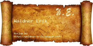 Waldner Erik névjegykártya